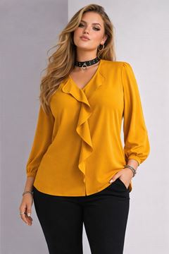 Picture of CURVY GIRL ELEGANT TOP WITH FRILL.